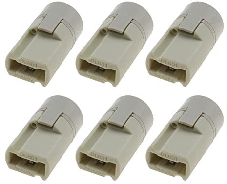 eMagTech Lot de 6 supports de lampe G9 sans clé en céramique avec couvercle arrière pour ampoule G9 en céramique, connecteur de douille
