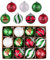 Victor's Workshop Weihnachtskugelnfür Weihnachtsdeko, 12 stück 8cm Christbaumkugeln Weihnachtskugel mit Geschenkpaket, Weihnachtsbaumschmuck Christbaumschmuck mit Aufhänger,Thema Rot Grün Weiß(L)