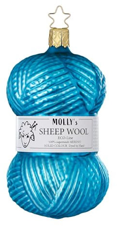 Christbaumschmuck Glas Strickgarn 11cm Wolle Weihnachtskugeln Strickwolle Weihnachtsbaumkugeln blau