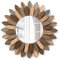 Emfogoo Wandspiegel 30cm Klein Rustikal Holz Sunburst Boho Spiegel Boho Wanddeko Boho Deko Wanddeko für Haus Wohnzimmer Schlafzimmer Flur (Dreifarbig)