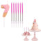 7th Birthday Candles-Chocolate Pink Number Candle 7,with 6pcs Long Candles for Cake,Birthday Cake Candles Cake Topper Decorations for Boys Girls Men Women Birthday Wedding Anniversary