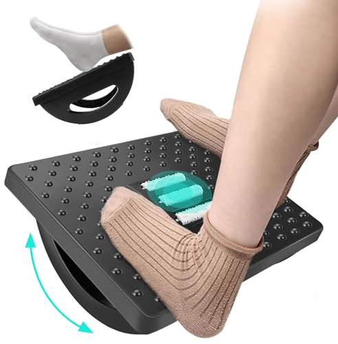 Mkitnvy Fußstütze Schreibtisch, Fußablage Schreibtisch mit Massageoberfläche, Ergonomisches Fußstützenkissen Fußbank Rutschfest Footrest, für Heimarbeit, Büro und Reisen, Entlastet Bein