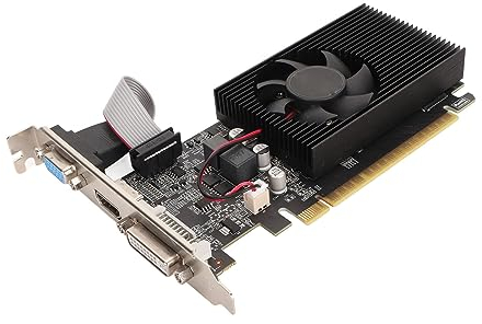 Scheda Grafica GT 730 da 4 GB DDR3 a 128 Bit, Scheda Grafica Video per Giochi PC per Computer GPU, HDMI, DVI, VGA, PCI Express X16 2.0, Ventola di Raffreddamento, Super Compatta