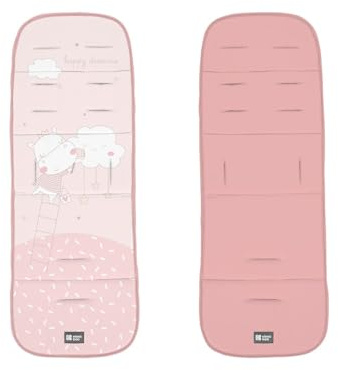 Kikkaboo Kinderwagen-Einlage Kindermotive, beidseitig verwendbar, Sitzauflage rosa