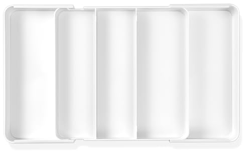 WUFANC Cuberteros Para Cajon Cocina, Cubertero Extensible Para CajóN De TamañO Ajustable, Resistente La Humedad, FáCil De Almacenar, CajóN Para Cubiertos Para Organizador Cubiertos, Cucharas, Blanco