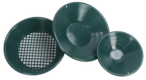 3 Pezzi di Padella per Oro, Kit Professionale per Padella per Oro, Kit per Padella per Oro, Kit per Padella per Lavaggio Oro, Strumenti di Prospezione per Dragaggio Dell'oro