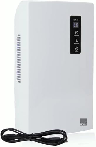 Greenfields 1.8L Dehumidifier with UV Air Purifier - Portable Small Quiet Dehumidifier for Mould and Moisture - Auto Shut Off with 24h Timer - Air Cleaner for Home, Bathroom, Bedroom, Office, Garage