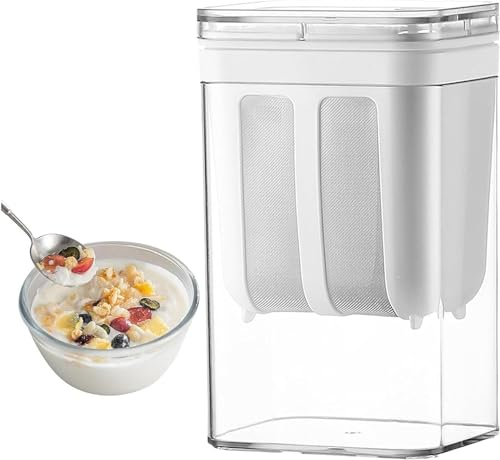 Colino per yogurt da 1100 ml, a prova di perdite e riutilizzabile, accessorio da cucina, senza BPA, con sacchetto a rete fine, per fare yogurt greco denso latte di soia