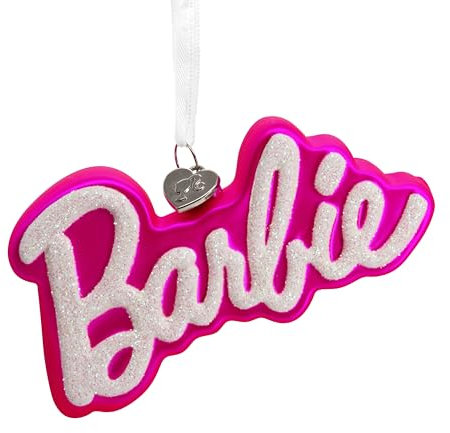 Hallmark Mattel Barbie Logo Weihnachtsschmuck, geblasenes Glas