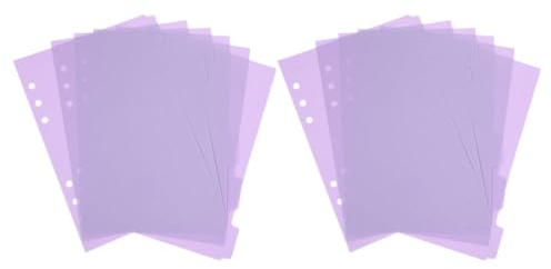 STOBOK 12 Stück Kunststoff-Ordnerteiler Violette Registerteiler Für 6-Ring-Ordner A5-Papierordner Trennblätter Seitenteiler Mit Registern Für Notizbuch Tagebuch Planer Memo Notizblock