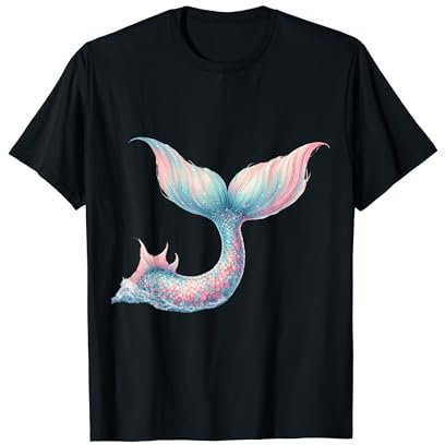 Meerjungfrau Pastell Ocean Splash Rainbow Tail Meer Meerjungfrauen Flosse T-Shirt