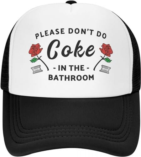 BDJYHACP Baseballkappe Snapback Sonnenhut modisch Bitte Machen Sie Keine Cola im Badezimmer Baseballkappe für Damen und Herren atmungsaktiv Humor Streich Trucker-Mütze Sonnenschutz