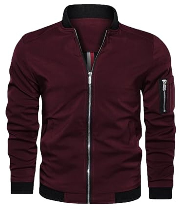 Shuanghao Homme ExtéRieur-Sport Printemps-Automne Casual-Classique Veste-Jacket - Mode Pilote Bomber Léger Coupe Vent Mince Cargo Veste De Baseball ete Blouson Polyester Softshell Veste Manteau Homme