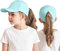 HERUAI Kinder Baseballkappe mit Pferdeschwanz für Mädchen Jungen Golf Visor Hut Basecap Sonnenblende Hut UV-Schutz Schirmmütze Sommermütze Junior Sommerhut Tennis Kappe Sonnenhut Visier UPF 50+