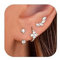 JeweBella 3 Paar Ohrringe Silber 925 für Damen Mädchen - 14K Vergoldet Ohrstecker, Kleine Creolen Gold Hypoallergen Hängend Zirkonia Schmetterling Set für Mehrere Piercings