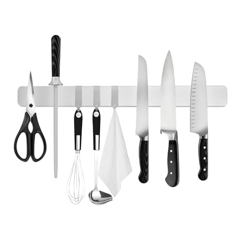 Magnetic Knife Strips, 12 Inch Stainless Steel Magnetic Knife Holder, Magnetic Knife Storage Strip, Knife Holder, Knife Rack, Knife Strip, Kitchen Utensil Holder, Tool Holder(Stainless Steel)