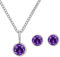 AOWVUTS Schmuckset für Damen und Mädchen Geburtsstein Anhänger Halskette Ohrringe Schmuck Set Silber GeburtssteinKette Edelstahl mit Juni Kristall Schmuck Geburtstag Geschenk
