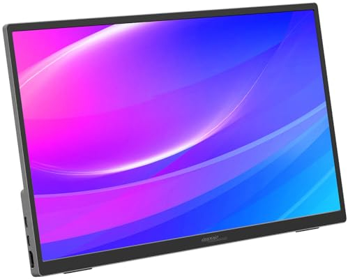 auvisio Display: Mobiler 15,6/39,6 cm IPS-Superslim-Monitor, Full HD, Metall, Standfuß (Portable Monitor, Zusatzmonitor, Tablet Tasche)