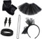 PACKOVE 17 Stück 1 Satz 80er handschuhe Perlenohrringe Retro-Kostümzubehör Haarband aus Spitze Outfits retro styles trachten set Retro-Anziehzubehör Fischernetz Handschuhe Zubehör Black