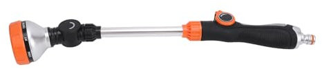 Tyenaza Bewässerungsstab, robust, Metall-Gartenschlauchstab mit 8 Sprühmustern, 45,7 cm langer Schlauchdüsensprüher mit Daumensteuerung für Pflanzen, Blumen, Auto