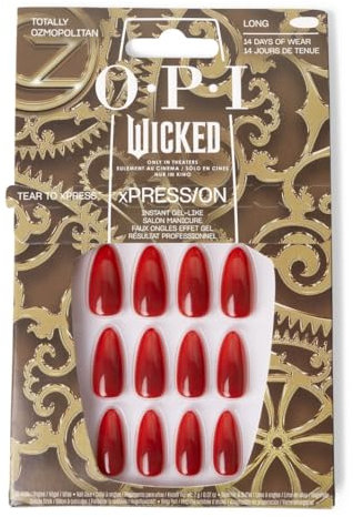OPI x Wicked - xPRESS/ON - Totally Ozmopolitan - 30 Faux Ongles Réutilisables Effet Vernis Gel - Tenue Jusqu'à 14 Jours - Édition Limitée