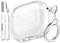 MHYALUDO Custodia compatibile con AirPods 4 generazione 2024, antiurto, morbida TPU anti-ingiallimento, compatibile con AirPods 4 Custodia con kit di pulizia e graziosa fibbia rotonda,Bianco