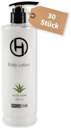 15 Stück Hygostar Body Lotion | Pumpspender, Packung, weiß, L: 6 cm, B: 6 cm, H: 21 cm, Hotel-Body Lotion, Hotel Einweg Body Lotion, Hotelkosmetik, Einmalkosmetik, Einwegkosmetik