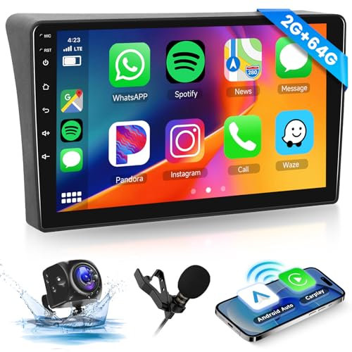 2GB 64G Android Autoradio pour Nissan Navara 2006-2014 Radio avec Carplay sans Fil Android Auto Lien Miroir, Hodozzy Écran Tactile 9 Pouces GPS, Bluetooth, WiFi, FM/RDS Poste Radio pour Nissan Navara