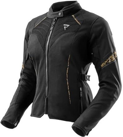 REBELHORN Jax Lady Motorradjacke Damen | Textil | Ellbogen, Schulter und Rückenprotektor Stufe 2 | Abnehmbar Humax Membran | Große Mesh Belüftungspaneele | Größen bis 10XL