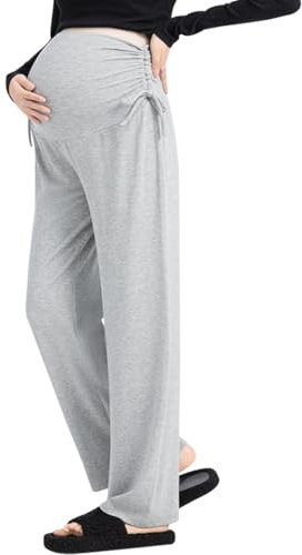 ACMEDE Pantalon de maternité à Jambes Larges et Décontractées Pantalons de Grossesse Fluide décontractés d'été, Amples, Ceinture réglable, à la Cheville pour Femmes Enceintes
