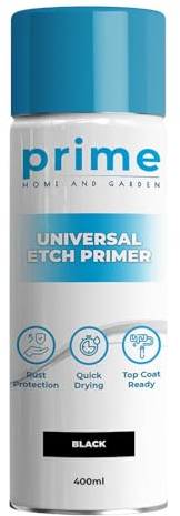 Prime Universal Black Etch Primer Spray Paint - 400ml - High Performance Etch Primer For Difficult Surfaces Including Aluminium, Galvanised, Stainless Steel & Most Metal Surfaces - Enhanced Covering
