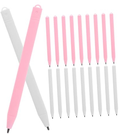 CLISPEED 20pcs Universal Stylus Pen Replacement for Lcd Writing Tablet and Drawing Pad, High Precision Touch Screen Stylus Pens in White and Light Pink for Students and Professionals
