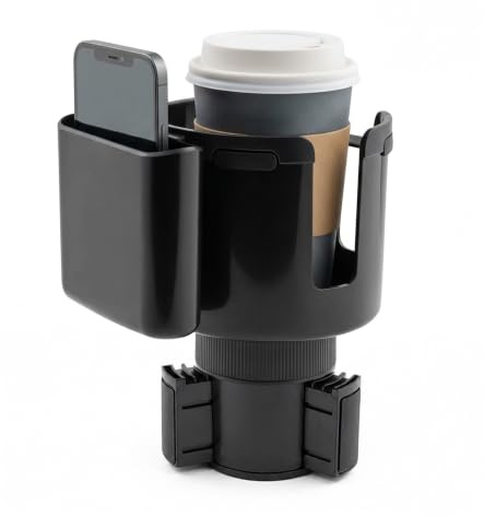 Car Cup Holder Expander with Adjustable Insert Base | Universal large bottle adapter with phone mount fits Stanley 04-12L water bottles
