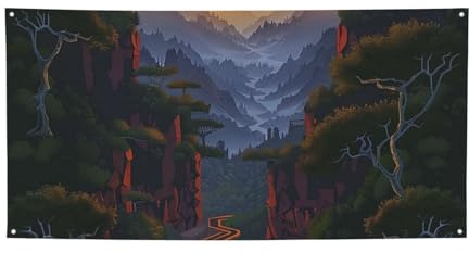 Shining Overlook bedrucktes Hängebanner für Halloween, Weihnachtsfeier, 60 x 120 cm, Fotografie-Hintergrund, Girlande, Wandteppich für Geburtstag, Outdoor-Event-Dekoration