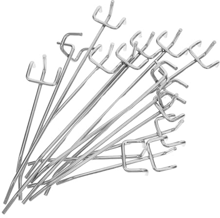 Gogogmee 90pcs Heavy Duty Nail Board Hook Pin Board Hooks Garage Organizing Metal Pegboard Pliers Holder Peg for Pegboards Peg Hangers Silver
