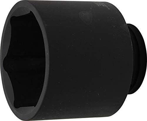 BGS 5500-115 | Kraft-Steckschlüssel-Einsatz Sechskant, tief | SW 115 mm | Antrieb Innenvierkant 25 mm (1) | Länge 155 mm | Chrom-Molybdän-Stahl | Aufnahme für Arretierstift und Gummiring