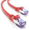 deleyCON 5m Cable de Red CAT7-10 Gigabit - Cable de Conexión RJ45 Cable Ethernet (Cobre, Blindaje SFTP PiMF) - para Highspeed LAN DSL Switch Modem Router Patchpanel CAT7 CAT6 CAT5 - Rojo