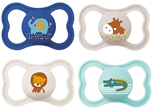 Istruzioni in Lingua Straniera MAM Air Ciuccio “Skin soft” dai 16 mesi in su, in silicone, mix di 4 pezzi colorati