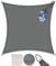 bonsport Sonnensegel Quadrat wasserdicht 3x3 m Graphit - Sonnenschutz quadratisch mit UV-Schutz für Garten, Balkon Terrasse, Camping