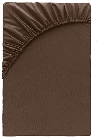Class Home Collection Spannbettlaken Topper 180x200cm - 200x200cm Jersey Baumwolle Schokobraun