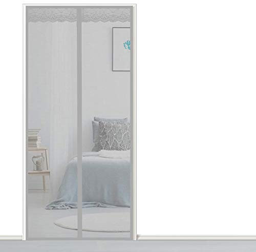 AMZERO Moustiquaire Porte Fenetre Magnetique, 120x210cm Moustiquaire de Porte Anti Insecte Mouche Moustique sans Percer pour Couloirs Portes Patio, Gris