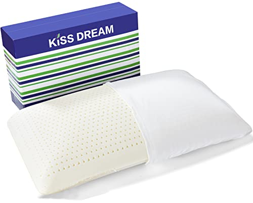 Latex Kissen, 100% Talalay Ergonomisches Kissen für Nackenschmerzen zum Schlafen, Kissen für Seitenschläfer und Rückenschläfer
