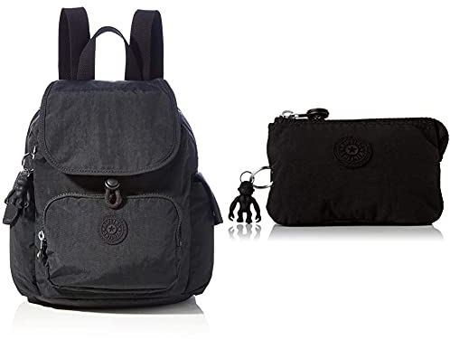 Kipling City Pack Mini, Mochilas para Mujer, Negro, Talla única Creativity S, Pouches/Cases para Mujer, Color Negro, 4x14.5x9.5 cm (LxWxH)