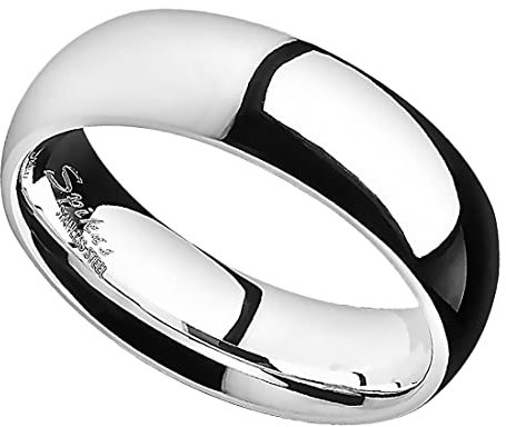 Taffstyle Band Ring Edelstahl Herrenring Damenring Partnerring Trauring Verlobungsring Damen Herren Silber Größe 60 (19.1) Breit 6mm