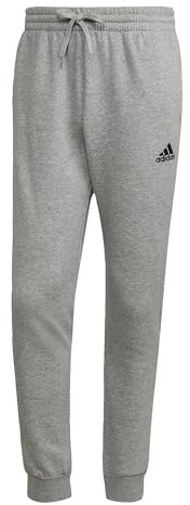 adidas Homme Essentials Fleece Regular Tapered Pants, Medium Grey Heather/Black, L