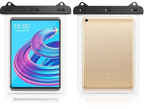 Étui étanche pour tablette 10 (2021) 10,2, iPad Air 10.5, iPad Pro 11, iPad 9.7, Samsung Galaxy Tab S8, S7, 11, S6, 10.5, Tab A8, 10.5, A7, 10.4, Tab A 10.1 (transparent)