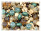 2.1oz (60 g) Mix of Unique Czech Bohemia Glass Pressed Beads, Matte and Glossy, Hand Made, Beige Blue Luster