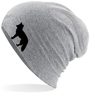 Huuraa Mütze Fuchs Silhouette Geschenk Heather Grey Fuchs Accessoire