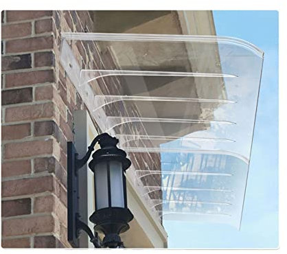 Auvent de Fenêtre Avant,Auvent Voûté de Porte et Fenêtres, Marquise de Porte d'Entrée Invisible,Toit Marquise en Polycarbonate ,Marquise Solaire pour Terrasse de Jardin,40*240cm/15.7*94.4in