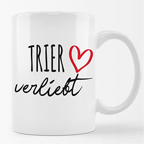 Huuraa Tasse Trier verliebt Geschenk 330ml Weiß Trier Präsent